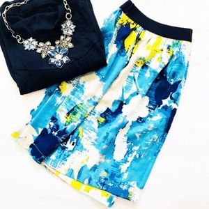 Joe Fresh Blue Watercolor Mini Skirt